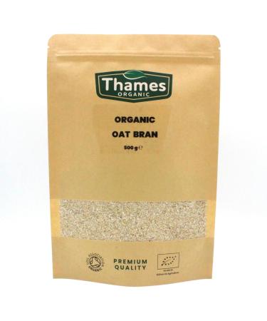 Organic Oat Bran - Vegan GMO Free No Additives No Preservatives High in Fiber High in Protein for Cooking and Baking - Thames Organic 500g 1 Count (Pack of 1)