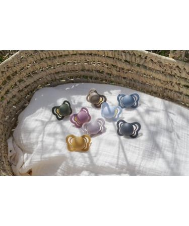 BIBS Couture Collection Pacifiers - Set of 2 Iron/Baby Blue | BPA-Free | Made in Denmark | Size 0-6 Months - Buy Online on SooperMarket.com