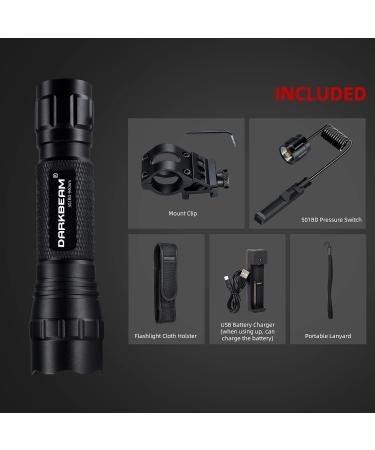DARKBEAM IR-940nm Infrared Mini Flashlight for Night Vision Scope - Rechargeable Tactical Illuminator Kit for Hunting & Observation | Portable & Zoomable with Clip for Concealed Use - Buy Online on SooperMarket.com