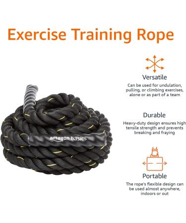 Amazon Basics Battle Rope - 30/40/50 Foot Lengths, 1.5/2 Inch Widths - Buy Online on SooperMarket.com