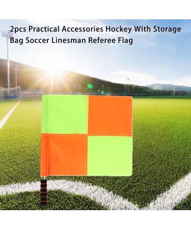 2PCS Football Referee Flags with Storage Bag - Waterproof Hand Flags for Soccer, Rugby, and Hockey Matches | 13.78x13.78inch - Buy Online on SooperMarket.com
