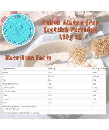 x2 Nairn's Gluten Free Real Porridge Oats 450g - The Ultimate Organic Gluten-Free Breakfast Experience - Buy Online on SooperMarket.com