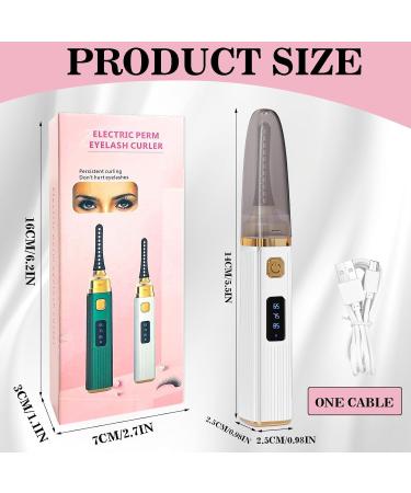 Heated Eyelash Curler Electric Eyelash Curler with 3 Temperature Modes Heated Eyelash Curler USB 15s Fast Heating Eyelash Curler Long-Lasting Curl for All Eyelashes White - Buy Online on SooperMarket.com