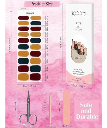Kalolary Gel Nail Polish Strips Nail Gel Art Sticker Waterproof Full Nail Wraps Decal Sets with Scissors Nail File and Stick for Women Girls Nail Art Decor (UV/LED Lamp Required)-7 - Buy Online on SooperMarket.com