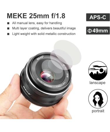 Meike 25mm F1.8 APS-C Wide Angle Lens for Sony E Mount Mirrorless Cameras - Buy Online on SooperMarket.com