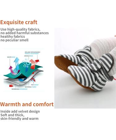 TMEOG Baby Booties - Infant Boots for Boys & Girls 0-18 Months - Black Striped - Size 0-6 Months - Buy Online on SooperMarket.com