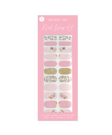 Bella Flora Nail Wrap Kit by Studio Oh! - Includes 22 Nail Wraps in Various Designs & Colors and Application Tools - Easy to Apply & Remove Wraps for Any Outfit or Mood