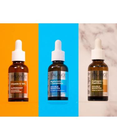 Balance Active Formula Collagen + Peptides Double Booster (30ml) - Formulated with Marine Collagen + a 2.5% Peptide Solution Known to Reduce fine Lines & Wrinkles - Buy Online on SooperMarket.com