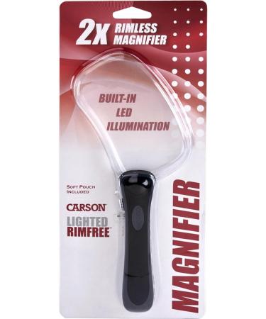 Carson LED Lighted RimFree Magnifier with Soft Pouch Rectangular Rimless Magnifier - Buy Online on SooperMarket.com
