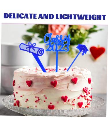 HOMSFOU 150 Pcs Graduation Cake Insert 2023 Graduation Cupcake Toppers Class of 2023 Cupcake Topper Grad Dessert Topper Class of 2023 Cake Picks Grad Inserting Toppers Graduate Delicate - Buy Online on SooperMarket.com