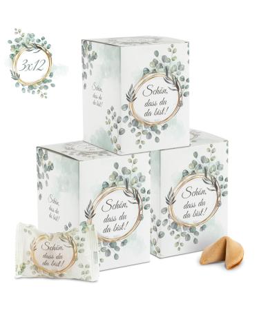 Food crew 36x lucky cookies nice that you are there - lucky biscuit packed individually - guest gift wedding guests with sayings german - communion mit.
