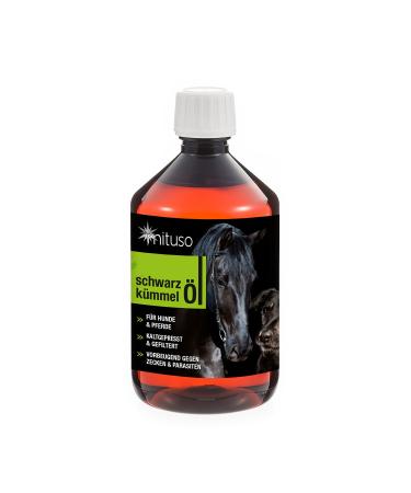 mituso black cumin oil 500ml for dogs & horses cold-pressed & 100% pure 1 pack (1x 500ml) for natural coat care