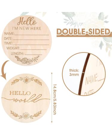 Ouligay Wooden Baby Announcement Sign - Hello World - Birth Announcement Prop for Newborns - 5.83 Inch - Buy Online on SooperMarket.com