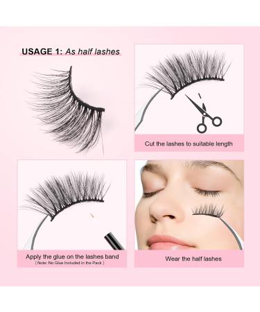Glowingwin Half Wispy Cat Eye False Eyelashes | Natural Look 10 Pairs Soft Handmade Reusable Faux Mink Corner Lashes - Buy Online on SooperMarket.com