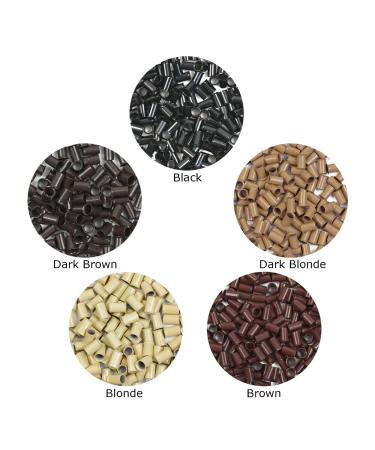 500 Pcs 3.4mm Micro Link Copper Tubes Beads Locks for I-Tip Hair Extensions (Black) - Buy Online on SooperMarket.com