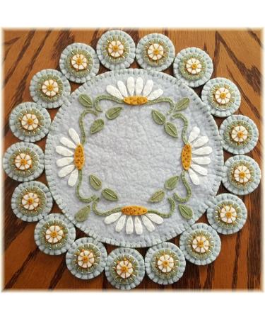 OTR Felt Summer Breeze Penny Rug Kit Pre Washed Wool Applique Kit Flower Pattern
