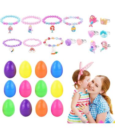 Kirdume Easter Eggs Prefilled With Bracelets - Prefilled Bright Easter Eggs with Bracelets - Easter Basket Stuffers Easter Party Favours for Girls Kids Children Boys Sh-08 - Buy Online on SooperMarket.com