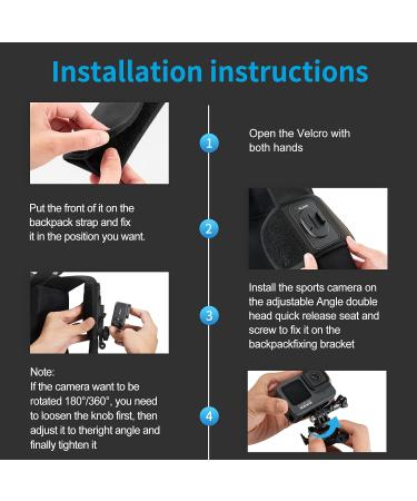 Buy Telesin Backpack Shoulder Strap Bracket for GoPro & DJI OSMO | 360 Rotatable PAD-J Hook & Action Camera Accessories - Buy Online on SooperMarket.com