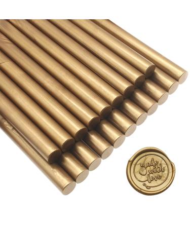 20 Pcs Premium Mailable Glue Gun Sealing Wax Sticks for Wax Seal Stamp Great for Wedding Invitations Cards Envelopes Snail Mails Wine Packages Christmas Gift Wrapping (Vintage Gold)