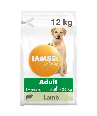IAMS Complete Dry Dog Food for Adult 1+ Large Breeds with Lamb 12 kg Lamb 12 kg (Pack of 1)