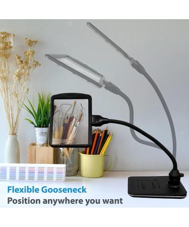 MagniPros 4X Magnifying Glass with Bright LEDs and Stand  Flexible Gooseneck Magnifying Desk Lamp w/USB Fast Charge & Tablet Stands for Reading Fine Print  Painting  Sewing  Crafts & Close Work 4X Magnifying Lamp - Buy Online on SooperMarket.com