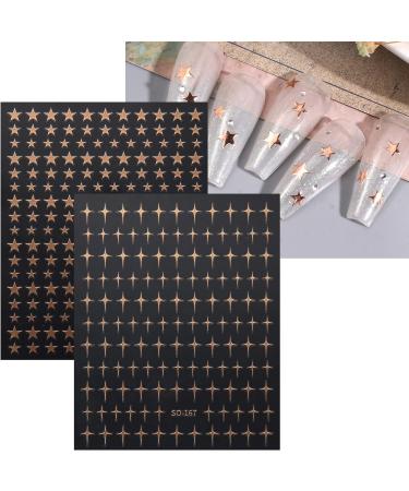 JMEOWIO 12 Sheets Colorful Star Nail Art Stickers Decals - Self-Adhesive Silver Design Decoration Supplies - Buy Online on SooperMarket.com