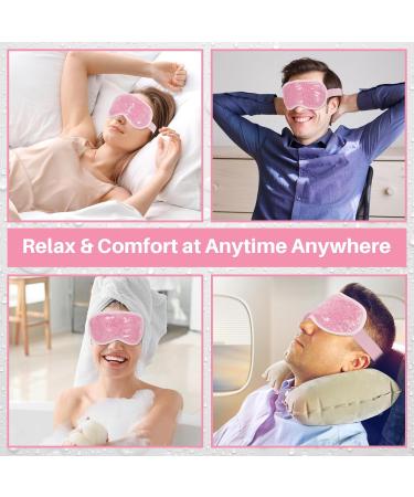 MIVORA Cooling Gel Mask - Hot Cold Therapy for Puffy Eyes, Migraines, Dark Circles - Reusable Sinus Pain Relief - Light Blue-Facebook - Buy Online on SooperMarket.com