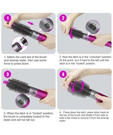 Buy Anti-Flying Nozzle & Round Volumizing Brush for Dyson Airwrap HS01/HS05 | Smoothing Dryer Attachment – Enhance Your Styling Experience - Buy Online on SooperMarket.com