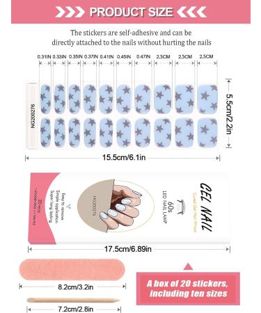 Kalolary 20PCS Nail Gel Polish Strips | Self-Adhesive Wraps with Nail File | UV/LED Lamp Required | Decals for Cured Gel Nails - Buy Online on SooperMarket.com
