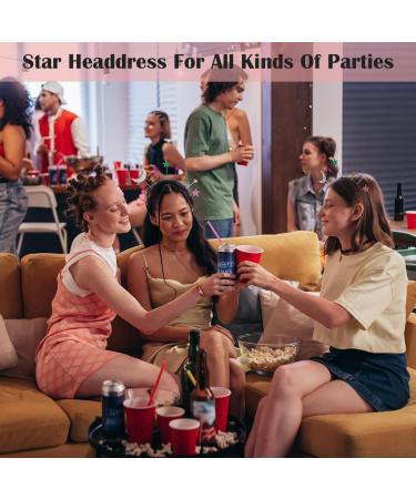Colourful StarMoon Headband Birthday Party Hair Hoop Glitter Fashion Hair Accessory Wedding Princess Crown Headdress For Birthday Party Cosplay Costume - Buy Online on SooperMarket.com
