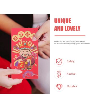 ABOOFAN 24pcs God of Wealth Red Envelope Bag Rabbit Year Envelope Chinese New Year Red Envelope Lucky Money Envelopes Bunny Red Envelopes See Spring Bao Paper Zodiac Bag Chinese Style - Buy Online on SooperMarket.com