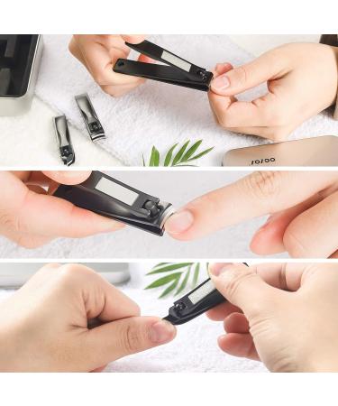 BEZOX Nail Clippers Set Heavy Duty Stainless Steel Toenail Clippers for Thick Nails - Curved and Straight Blade Cutters for Precise Nail Shaping and Cuticle Trimming - Buy Online on SooperMarket.com