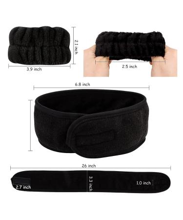Adonop Spa Headband 9 Pack - Soft Adjustable Towel Set for Makeup and Skincare - Black/White/Gray - Buy Online on SooperMarket.com