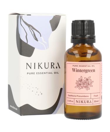 Nikura Wintergreen Essential Oil - 30ml | 100% Pure Natural Oils | Perfect for Aromatherapy Diffusers Humidifier Bath | Great for Self Care Hair | Vegan & UK Made
