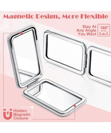 Compact Magnifying Travel Mirror Set - Double Sided 1X/2X Magnification, Marble Design - Perfect Gift for Women, Girls, Graduation, Birthday or Christmas - Buy Online on SooperMarket.com