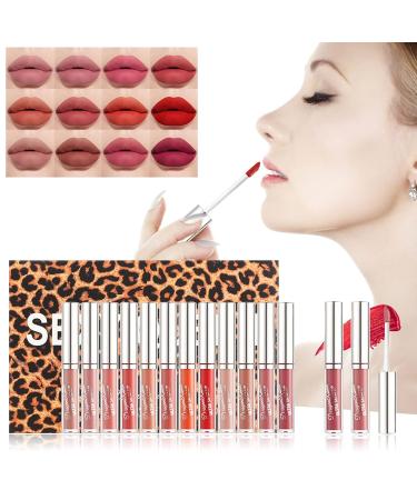 12 Colors Matte Ink Lipstick Set - Moisturizing Multi-Color Durable Matte Lipstick for Ultimate Lip Care - Buy Online on SooperMarket.com