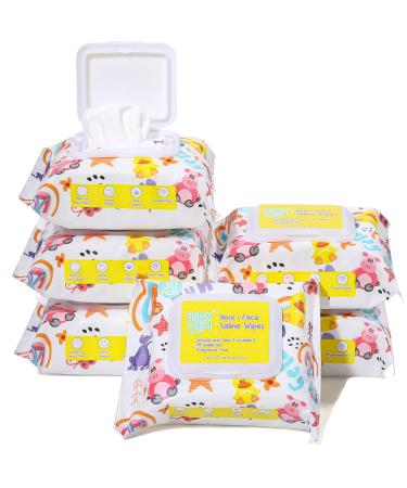 Baby Wipes - HAPPY BUM Saline Baby Wipes, Hypoallergenic, Unscented, 180 Count (6 Packs of 30 Wipes) Saline Nose and Face Wipes