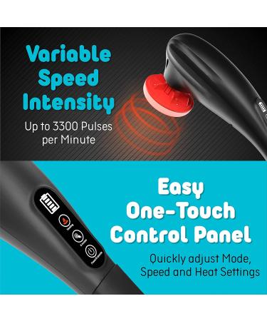 Handheld Back Massager with Heat - Cordless Electric Percussion Full Body Massager - Buy Online on SooperMarket.com