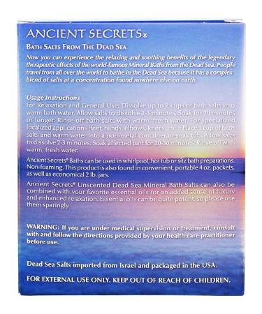 ANCIENT SECRETS Dead Sea Bath Salts - Unscented - 16oz - Buy Online on SooperMarket.com
