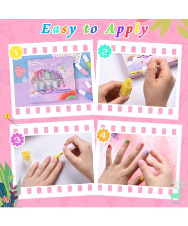 Non-Toxic Children's Nail Polish Set - 12 Colors Peel-Off & Quick Drying - Perfect Birthday Gift for Girls Age 3+ - Buy Online on SooperMarket.com