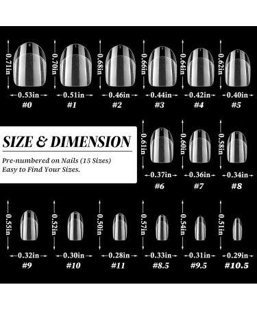 LuckForever 300pc Oval Gel Nail Tips - Short Clear Press On Nails for Acrylic Extensions | Full Cover Soft Gel Fake Fingernails - Buy Online on SooperMarket.com