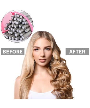 Elcoho 40-Piece Flexible Curling Rods Set for Short, Medium, and Long Hair - No Heat Hair Rollers with 2 Comb, Satin Bonnet, and Cosmetic Bag - 9.45 x 0.71 Inch Gray - Buy Online on SooperMarket.com