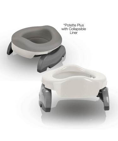 Potette Plus Potty Value Pack - Kalencom 2in1 Portable Potty & Reusable Collapsible Liner (White/Gray) - Buy Online on SooperMarket.com