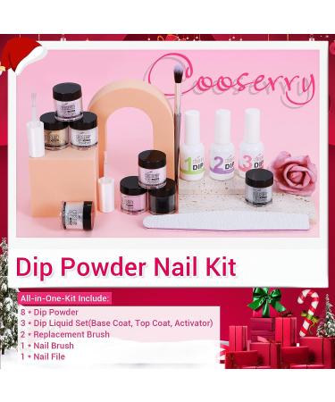 Dip Powder Nail Kit - 8 Color Cooserry Starter Set for Professionals and Beginners - No Lamp Needed - Buy Online on SooperMarket.com
