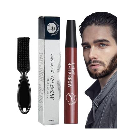 Bartstift filler |Waterproof hair base pencil-long-lasting covering hair base pencil beard filler for beard-make-up natural finish male mustach repair aznever red-brown