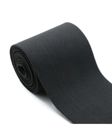 Strapcrafts 4-inch Wide by 2-Yard Plush Black Waistband Elastic Band 73010