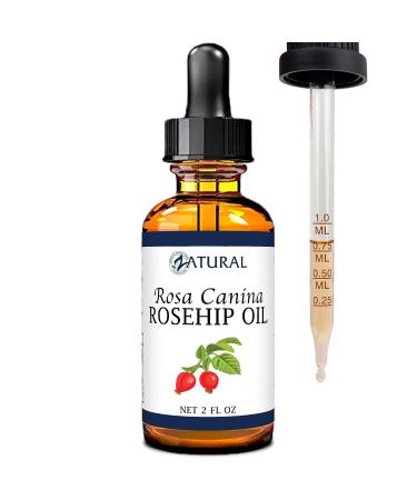 Zatural ROSA CANINA - Organic Rosehip Oil for Face Nails Hair and Skin - Cold Pressed Rose Hip Oil (2 oz) 2 Fl Oz (Pack of 1)