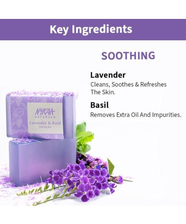Nykaa Naturals Bathing Soap - Anti-Aging Lavender & Oil-Control Basil Bar Soap - Perfect Skin Cleanser - 3.5 oz - International Shipping Available - Buy Online on SooperMarket.com