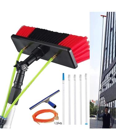 Window Cleaning Pole photovoltaic cleaner Window Cleaning Water-fed Pole 4-12m Extension Pole+Water Fed Brush+Squeegee Telescopic Pole for Window Cleaning/Extension Pole for Cleaning Windows 35cm Brush Head 5M/17FT
