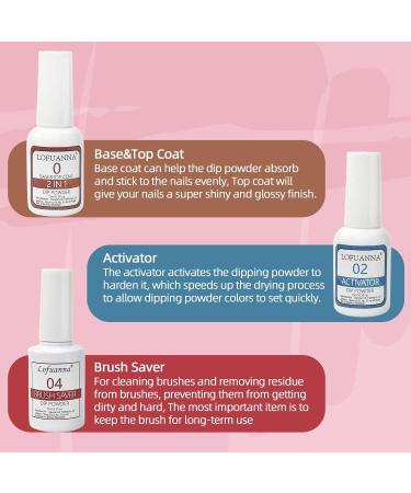 Dipping Powder Liquid Set Nail Dip Powder Liquid with 15ml 2 in 1 Base & Top Coat Activator and Brush Saver for Dip Powder Starter Kit No UV/LED Nail Art Manicure for Home DIY Salon - Buy Online on SooperMarket.com